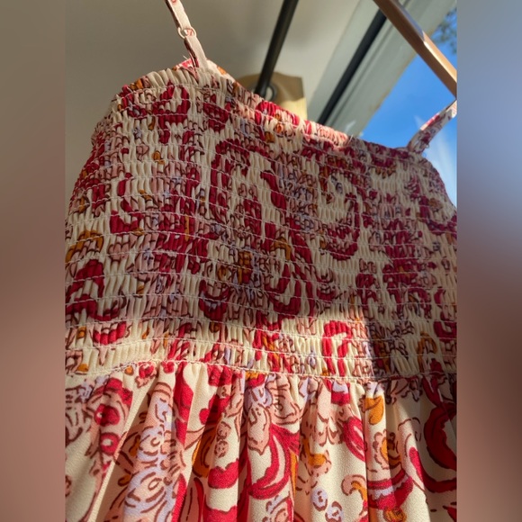 JESSICA SIMPSON Dress Paisley Floral Flowy Spaghetti Strap Lightweight Small Red - Picture 9 of 10